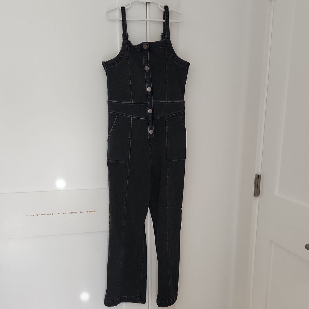 Abercrombie Kids Black Denim Jumpsuit Size 11/12